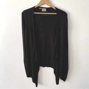 Vero Moda black viscose open long drapey cardigan size large womens